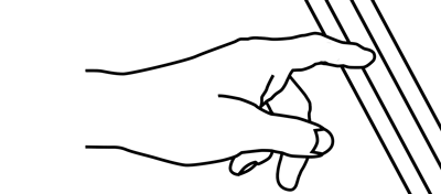 Holding down two string with flat part of finger