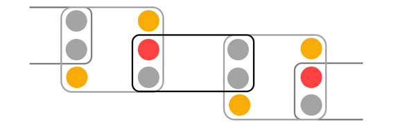 Rectangles overlapping squares. More detail on next page.